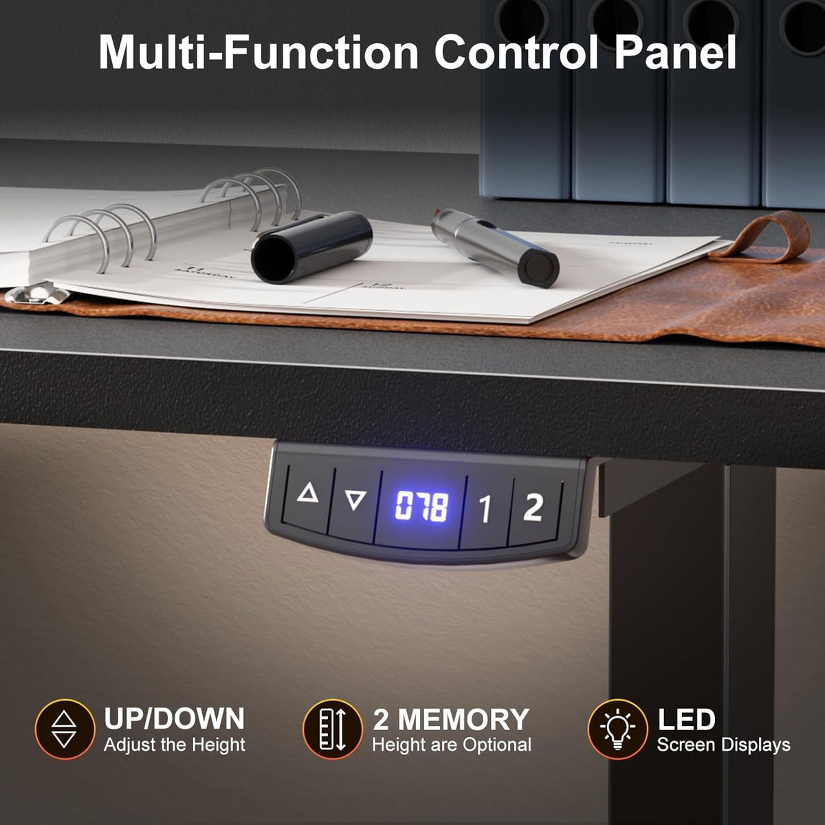 63" L Shaped Height Adjustable Standing Desk U295