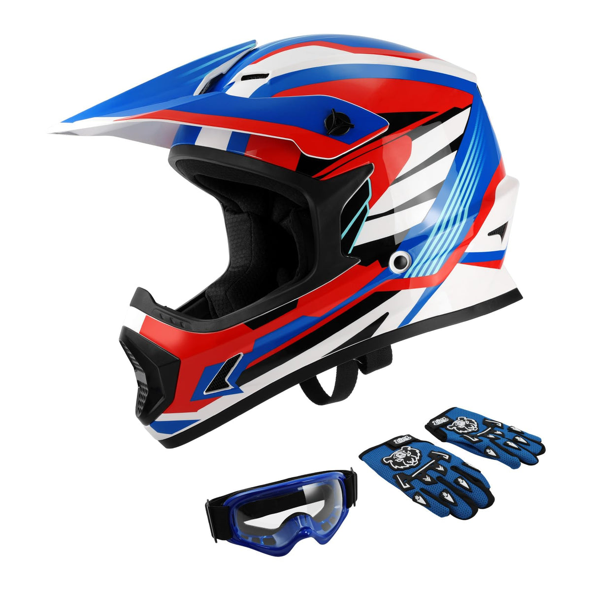 Youth Kids DOT Approved Full Face Motocross Helmet C71668