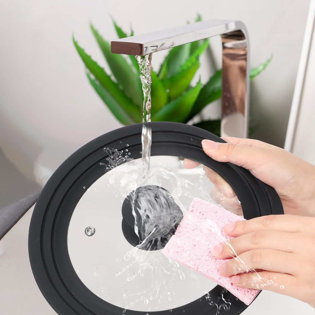3 Pc Tempered Glass Pot Lids with Silicone Rim Y958