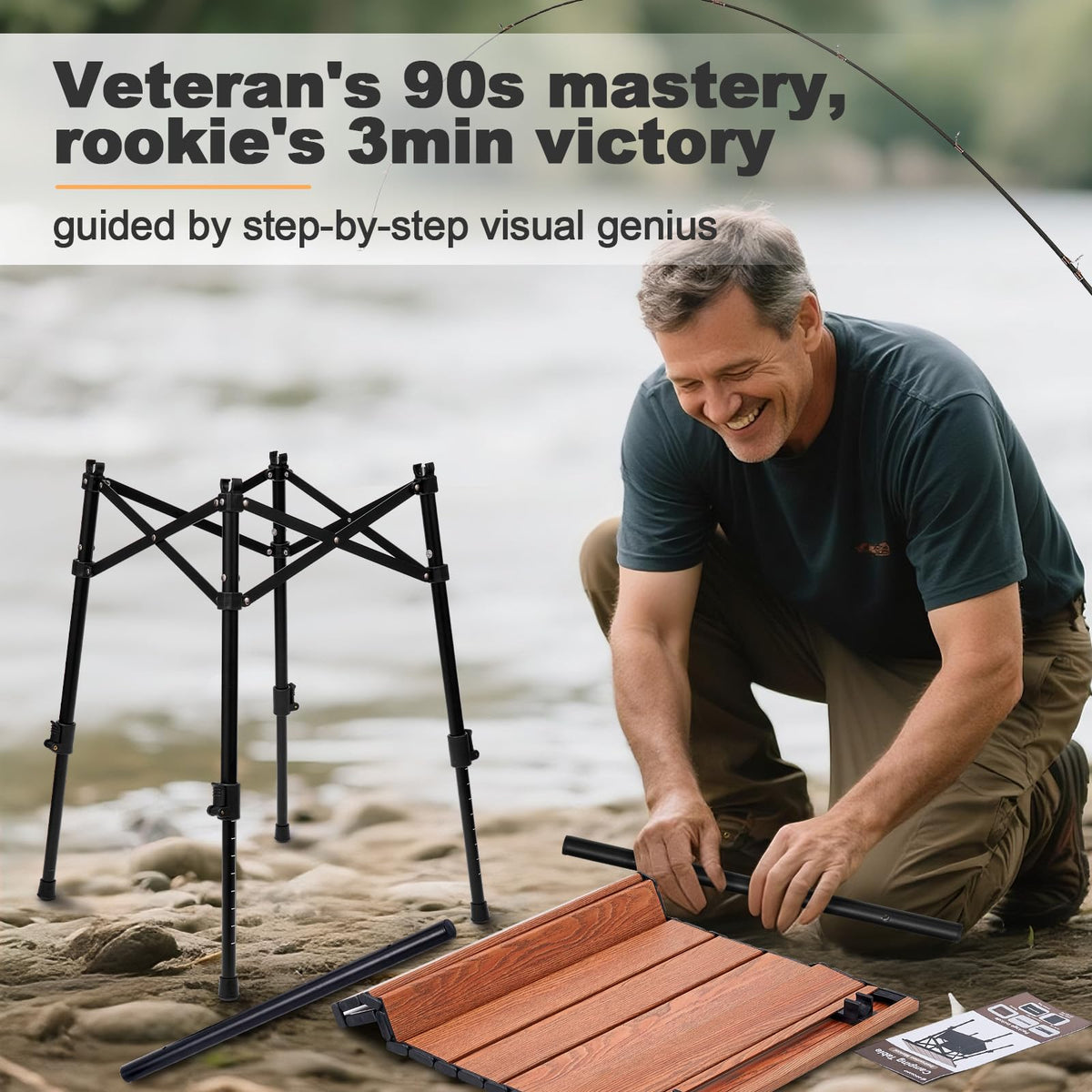 Portable Folding Camping Table Adjustable Height Z793