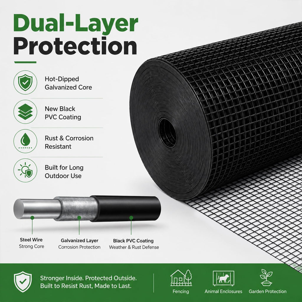 Black 1/2 inch 19 Gauge Wire Mesh Roll F328