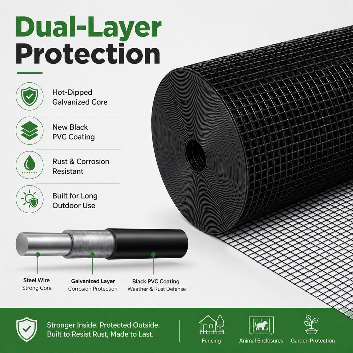 Black 1/2 inch 19 Gauge Wire Mesh Roll F328