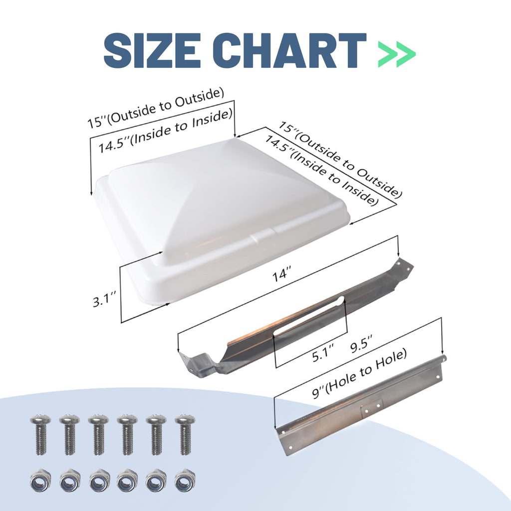 RV Roof Vent Cover 14" x 14" X680956