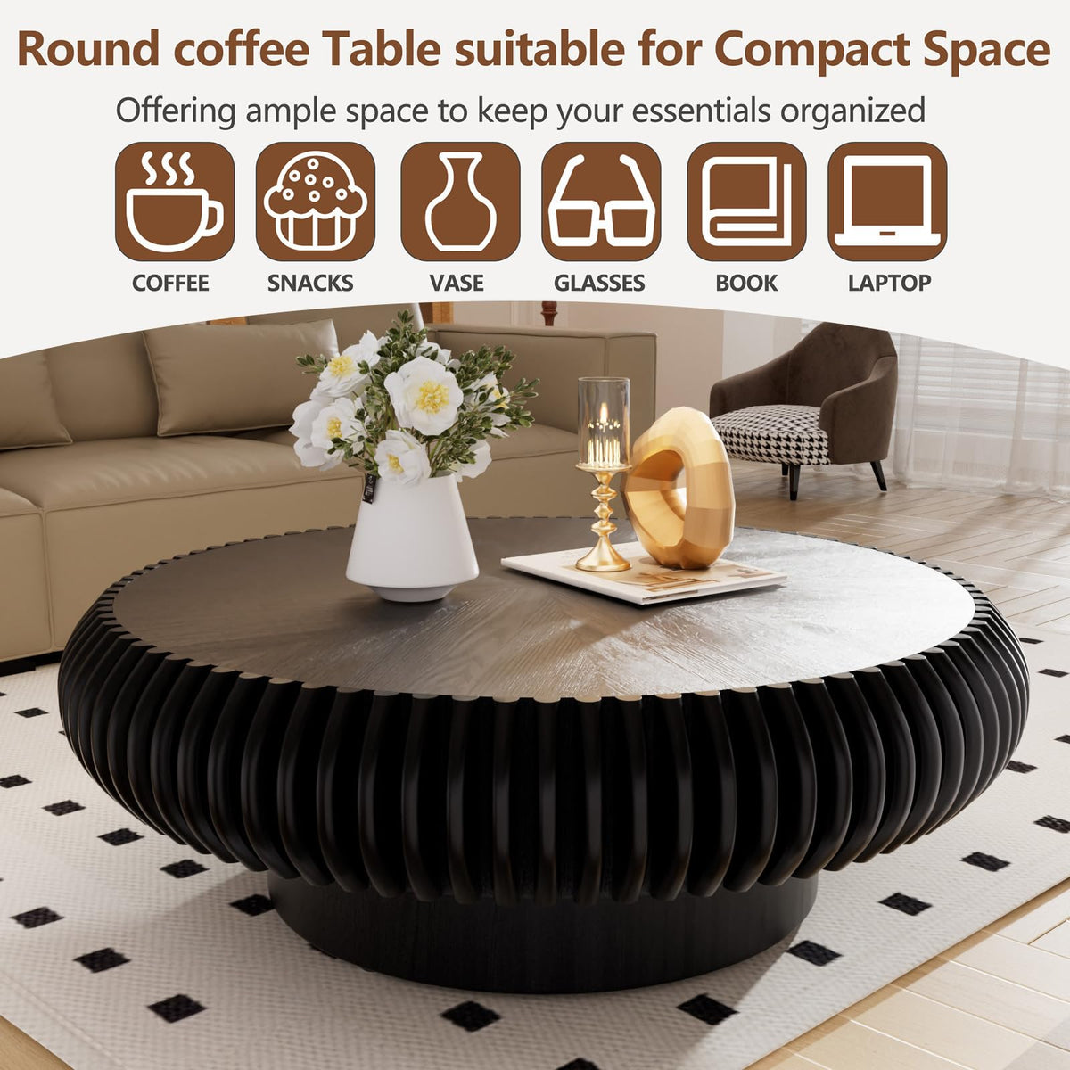 Black Round Coffee Table F88749