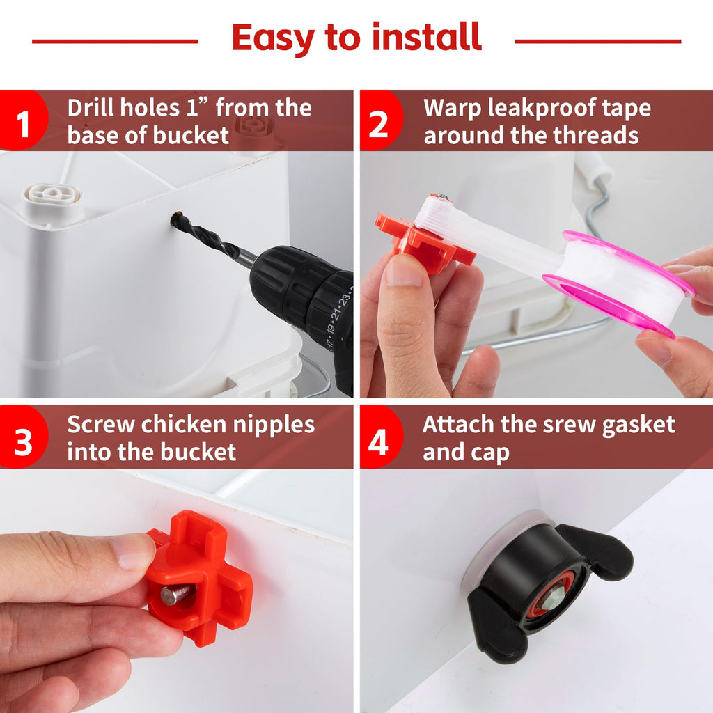 40 Pcs Chicken Waterer Nipples with Drill Bit G241