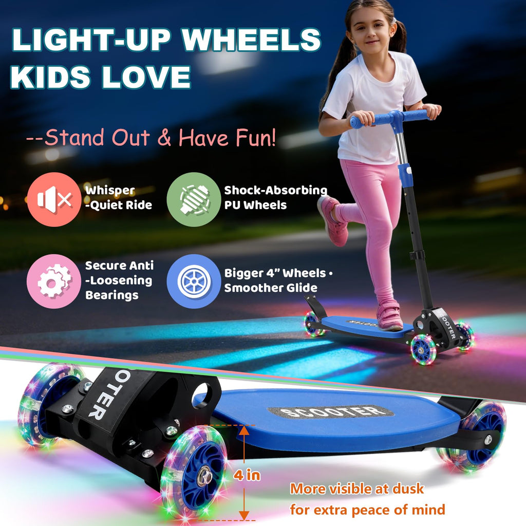 3 Wheel Kids Scooter with LED Light-Up Wheels T70158