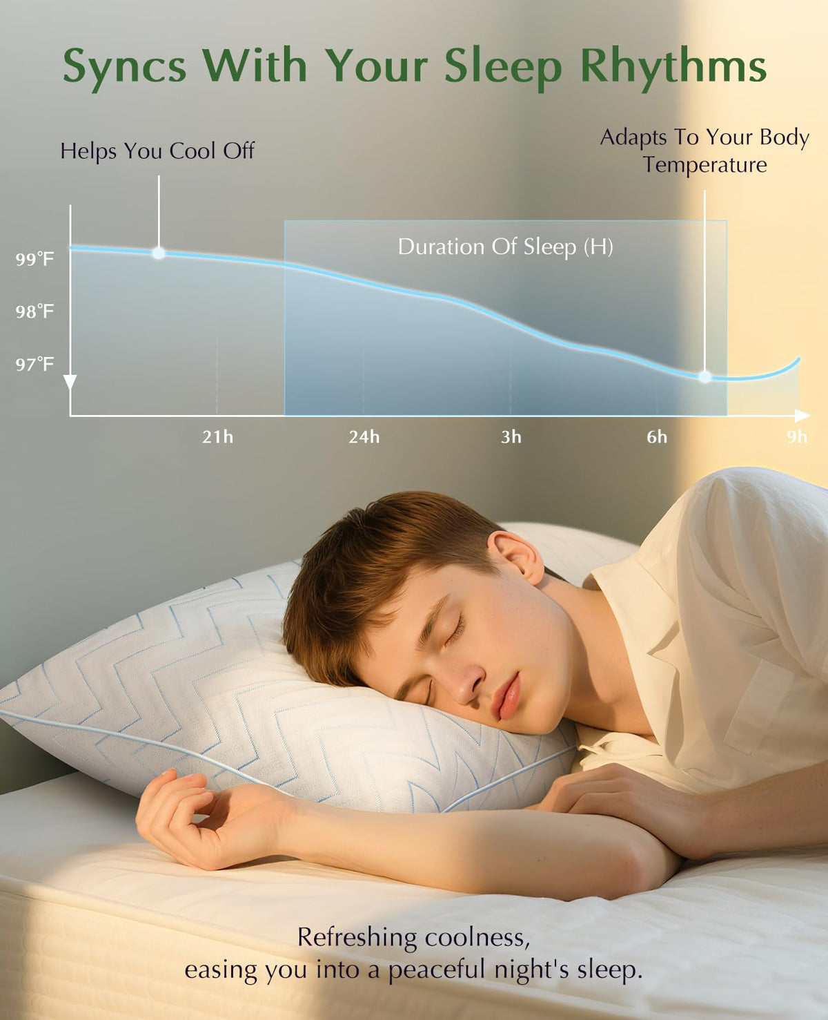 King Size Set of 2 Medium Firm Microfiber Bed Pillows T263