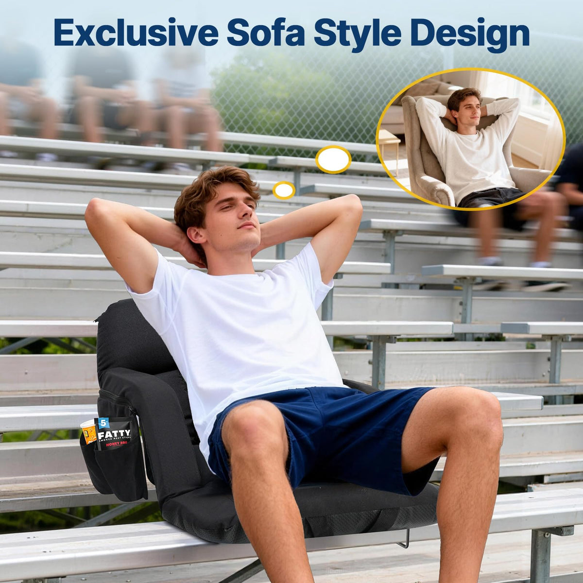 25'' Stadium Seat with Back Support, 2pcs O6479