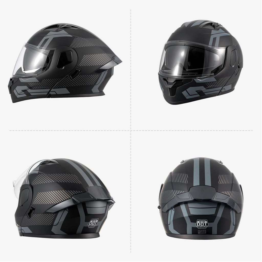 DOT Approved Modular Flip Up Motorcycle Helmet P6206