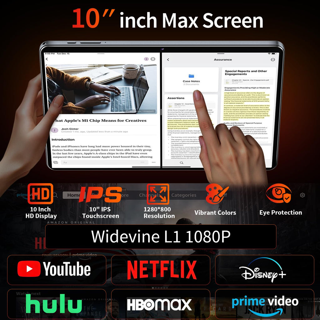 Black Android 16 Tablet with Keyboard H2171