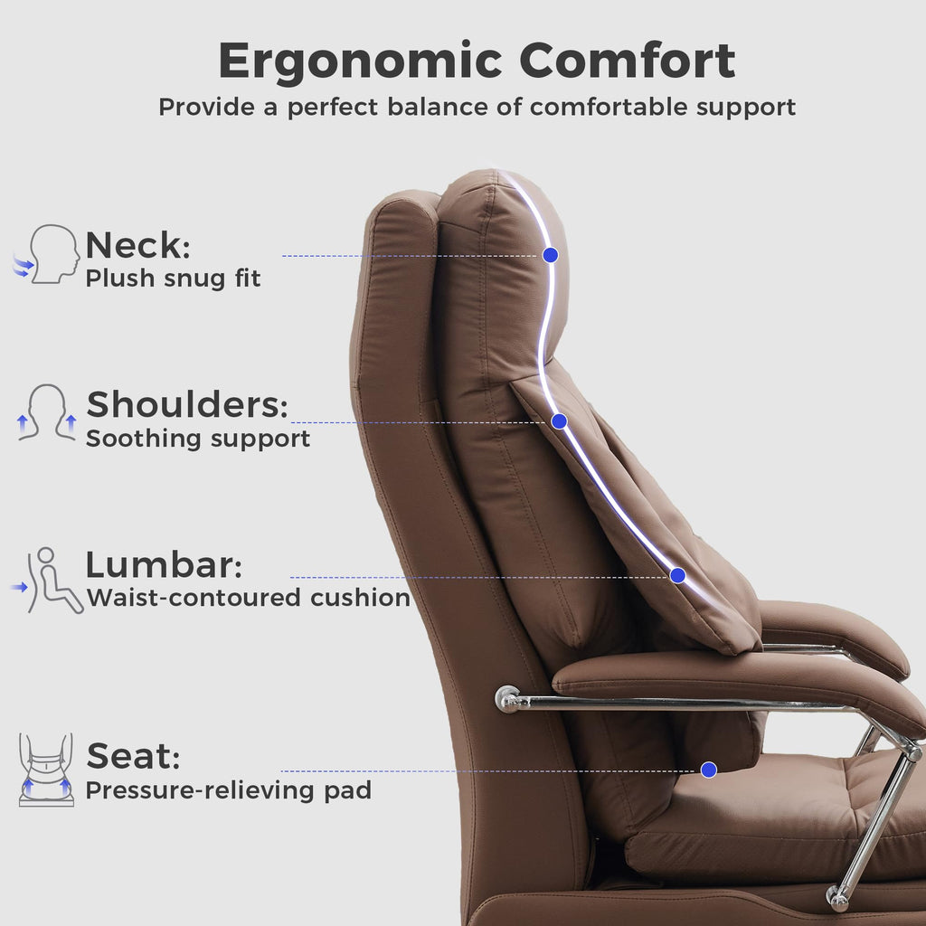 Brown PU Leather Recliner Chair with Footrest 400LBS M100473