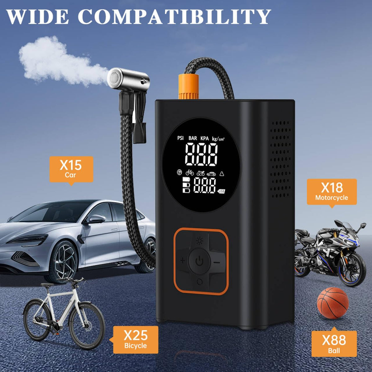 150 PSI Portable Air Compressor with Digital Pressure Gauge N993189