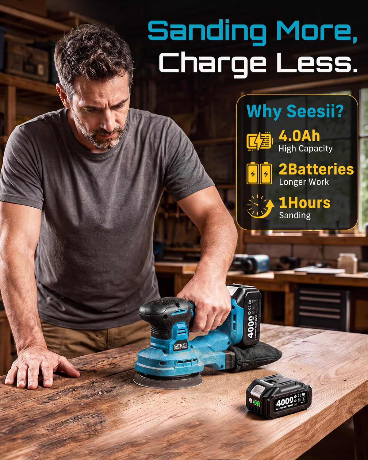 6 Speed Cordless Random Orbit Sander F21489