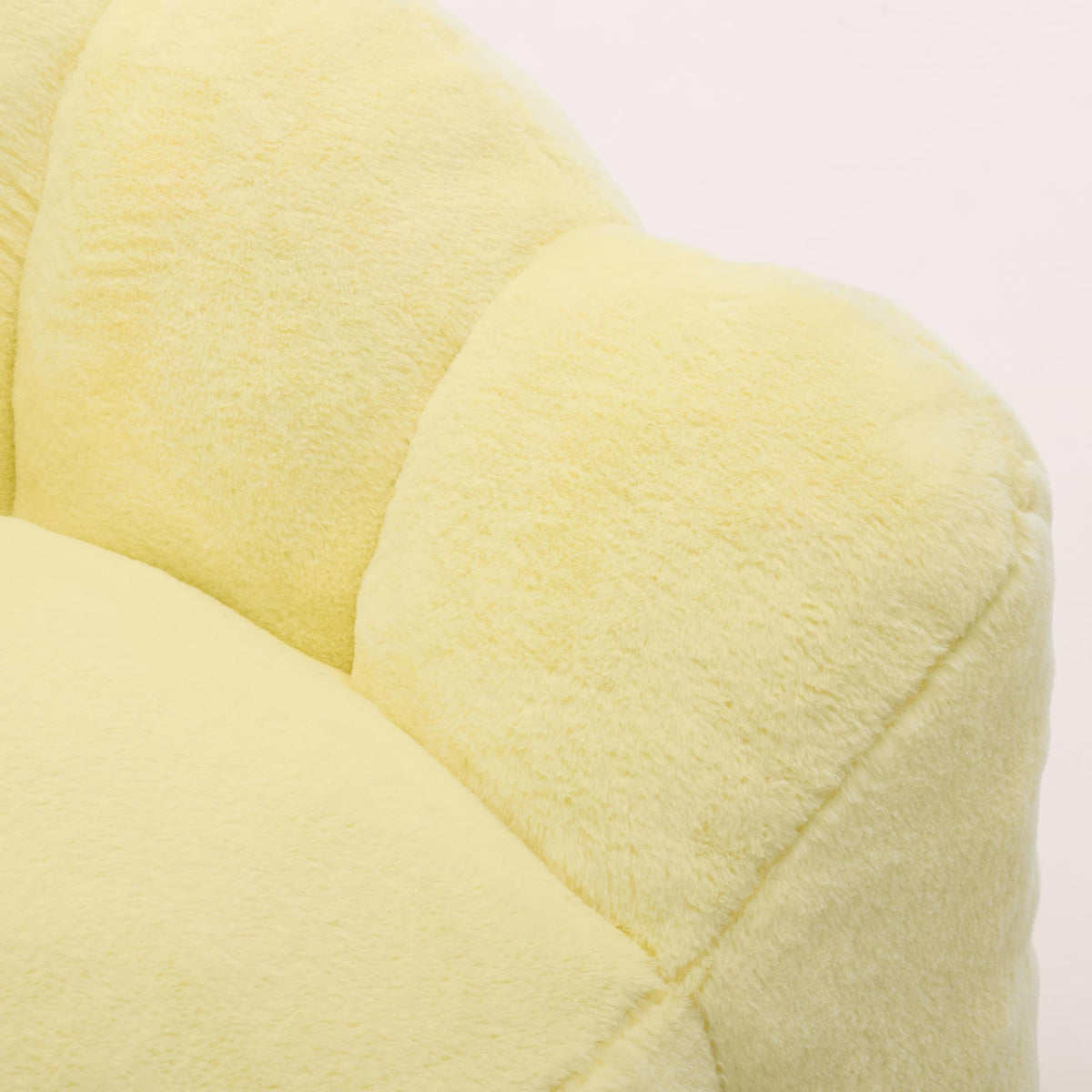 Large Yellow Faux Fur Bean Bag Chair L2722