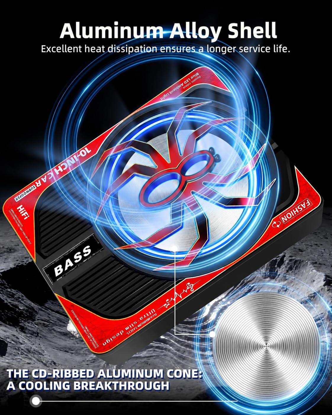 2000W 10 Inch Underseat Car Subwoofer and Amp Package L6633