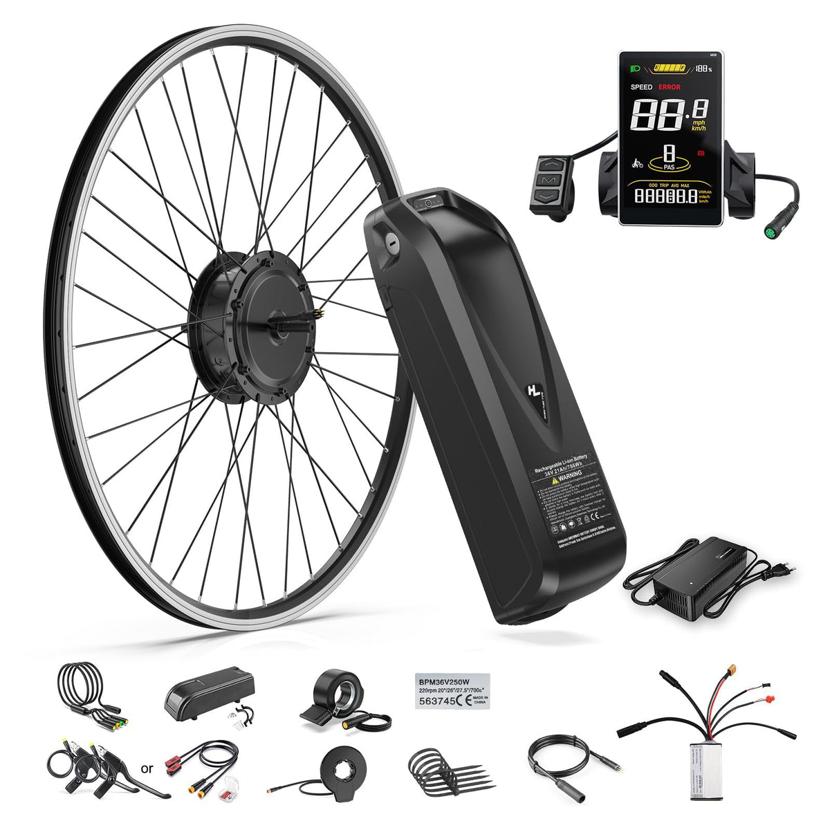 48V 500W Front Hub Motor Ebike Conversion Kit P65514