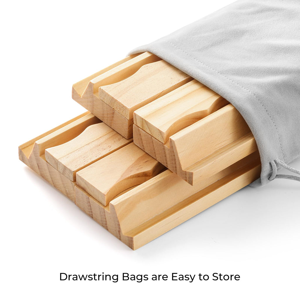 Wooden Mahjong Racks with Magnetic Pushers Set of 4 S8612