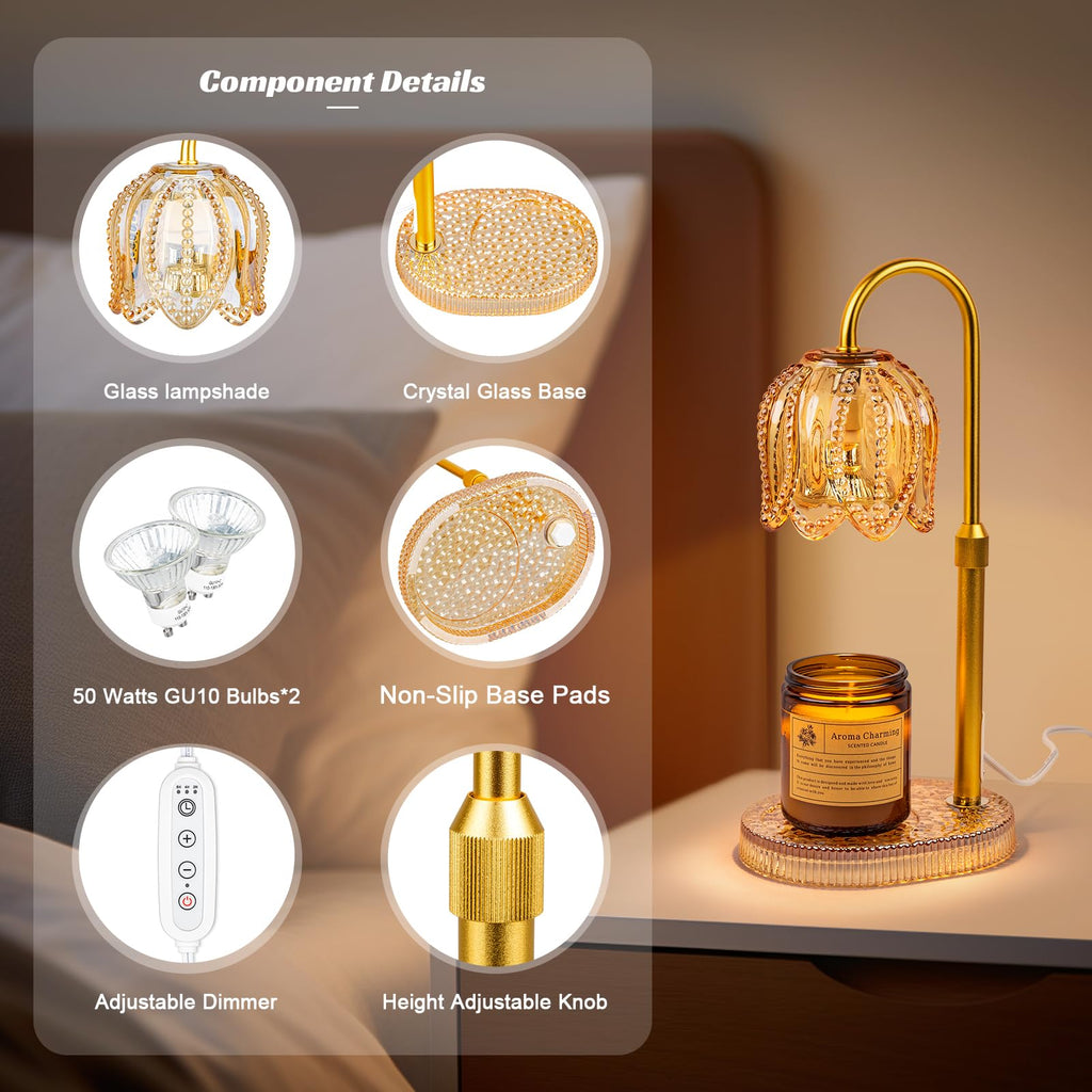 Candle Warmer Lamp with Timer & Dimmable Light X71619