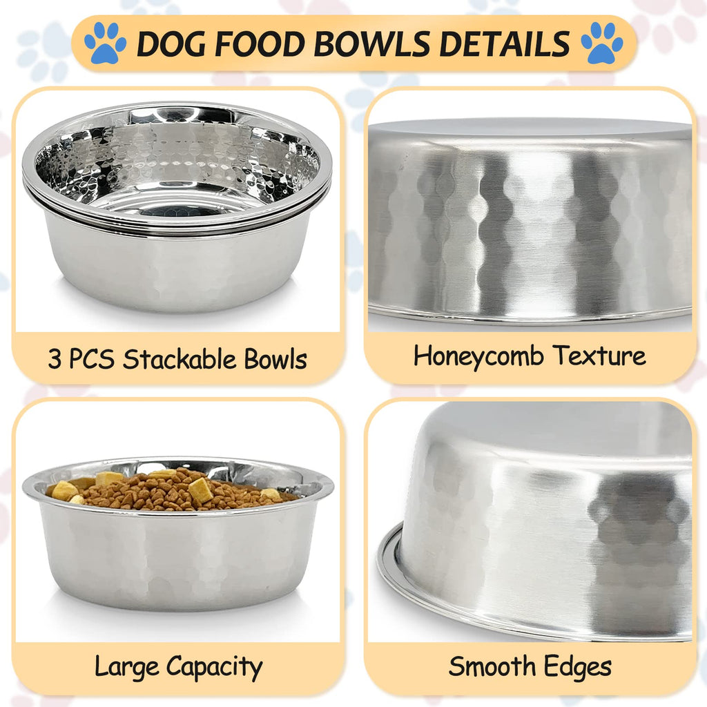 3 Pack Stainless Steel Cat Bowls G58596