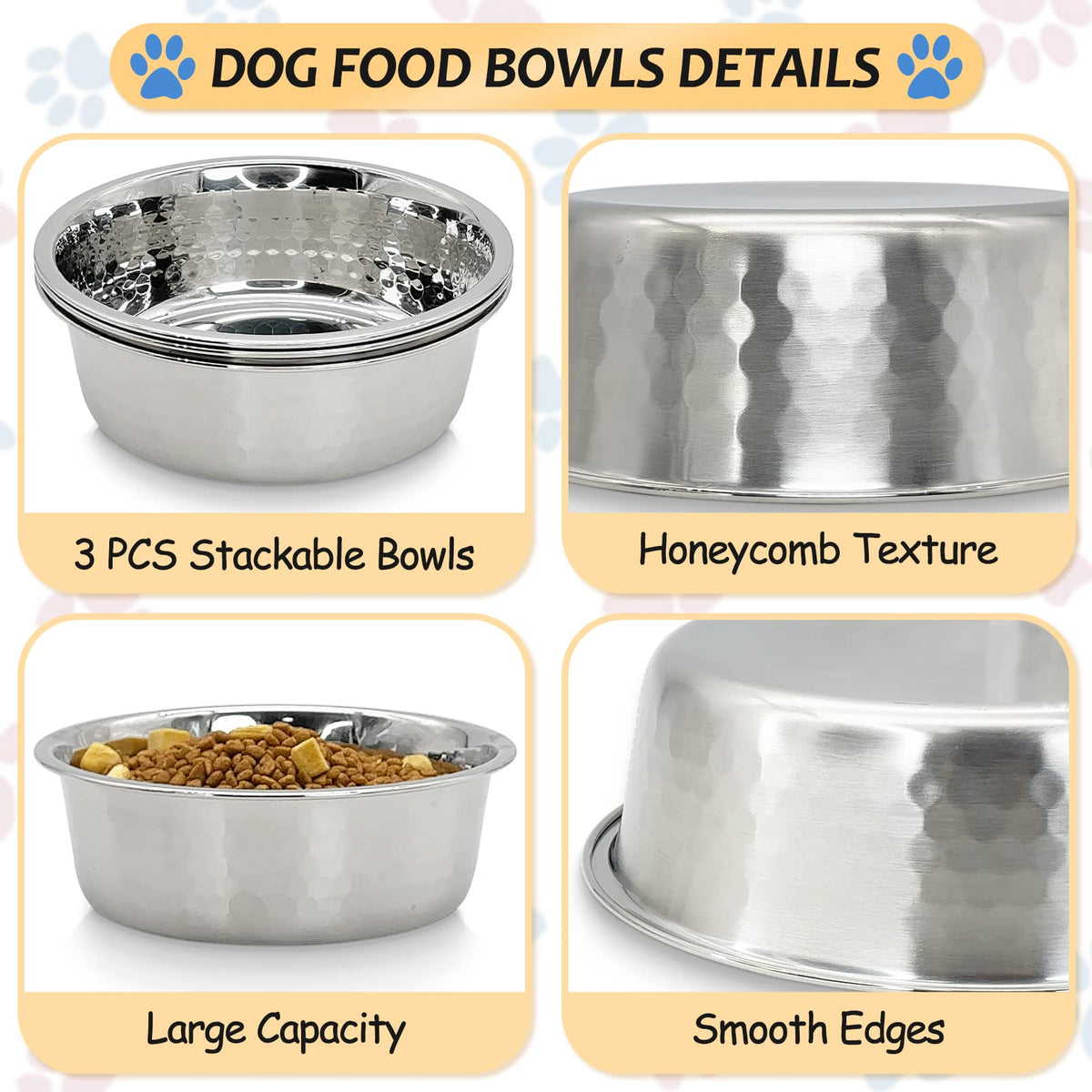 3 Pack Stainless Steel Cat Bowls G58596