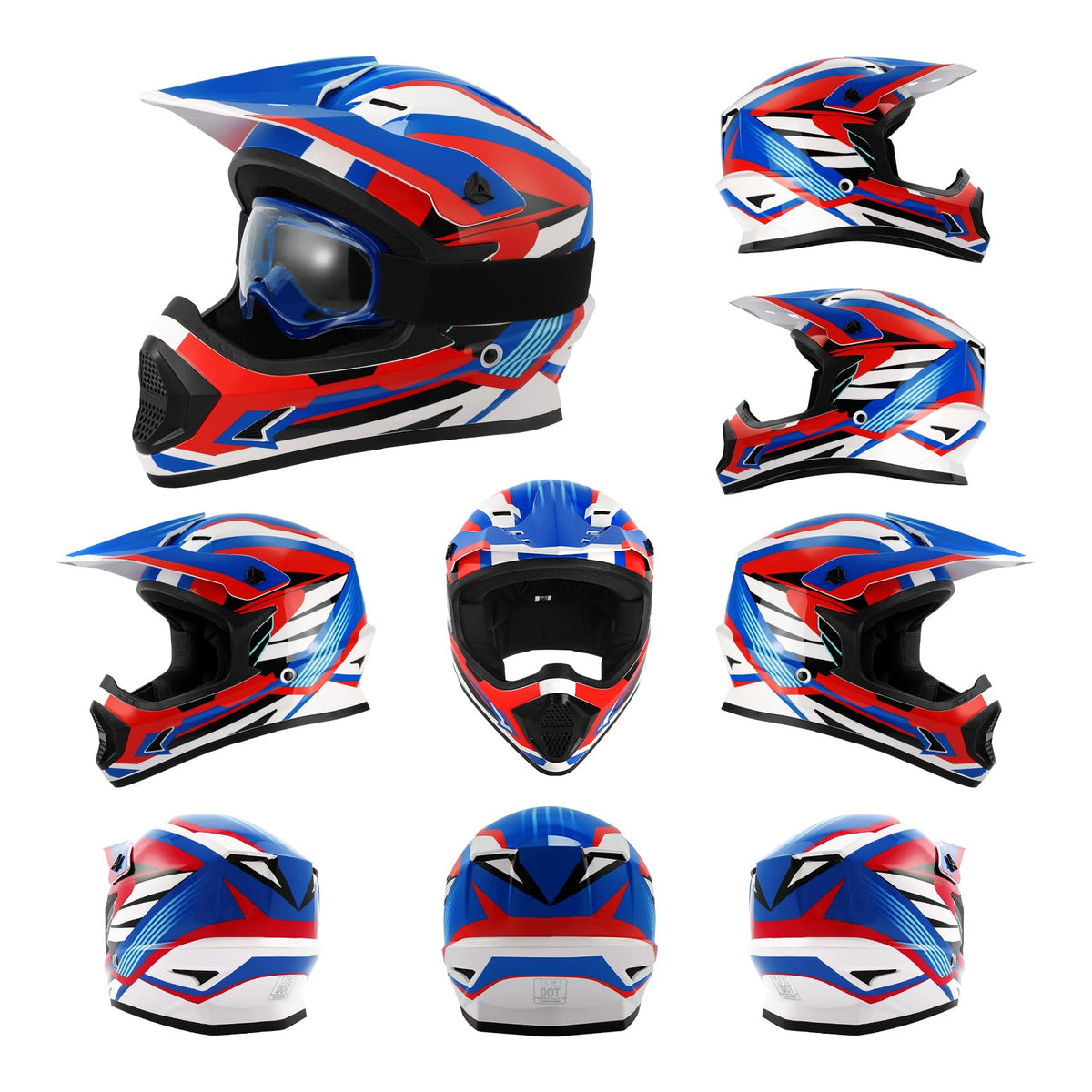 Youth Kids DOT Approved Full Face Motocross Helmet C71668