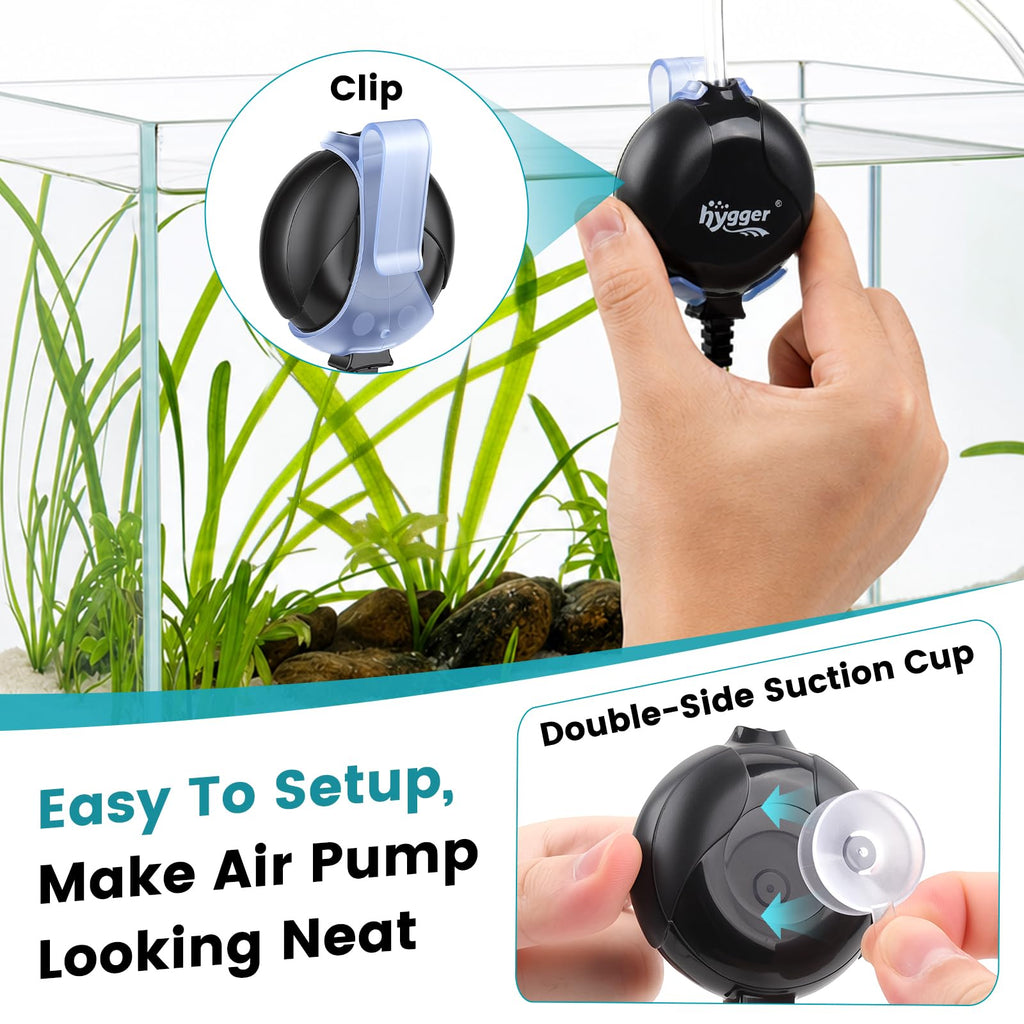 Quiet Mini Aquarium Air Pump 1.5 Watt with Air Stone Black U74311
