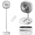 Portable Oscillating Pedestal Fan, 4 Speed 7200Mah Rechargeable Gray Z379475