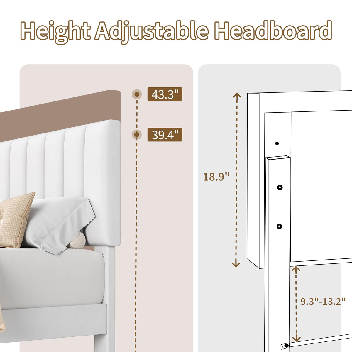 White Twin Size Upholstered Bed Frame L90311