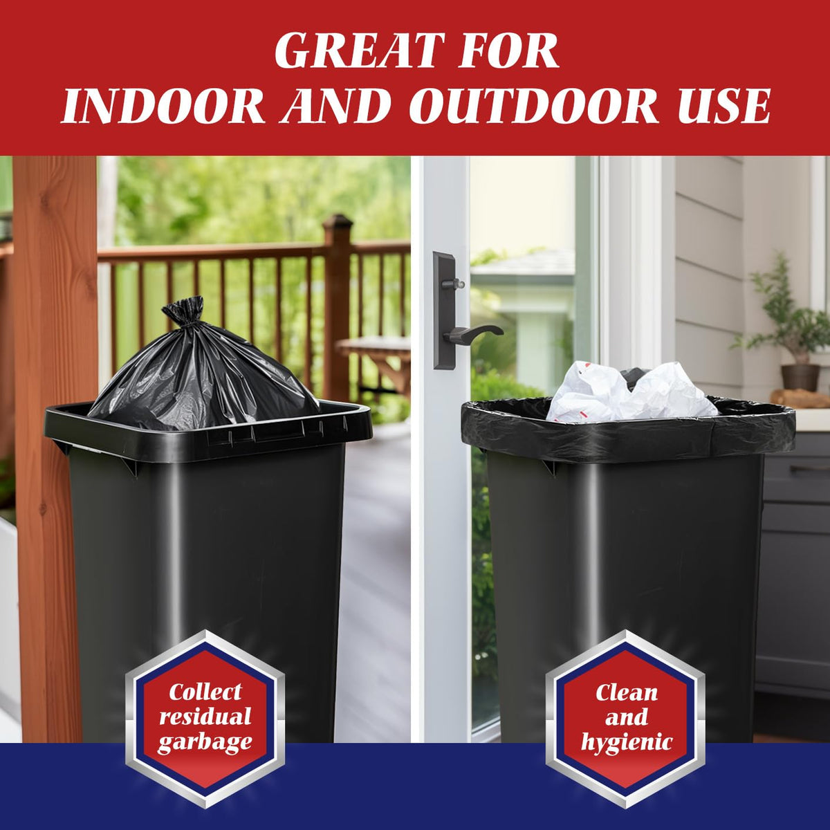 Black 40-45 Gallon Trash Bags 100 Count T865