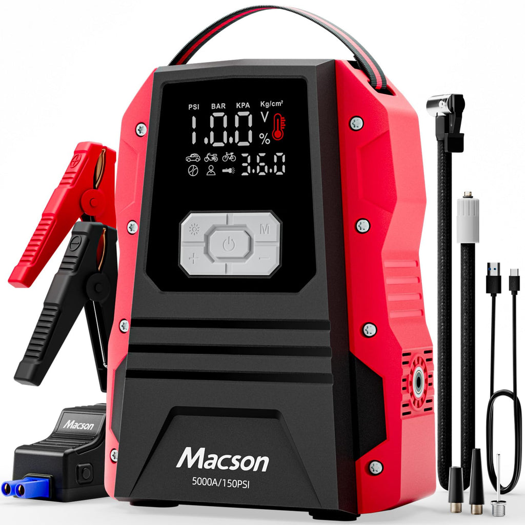 Portable 12V Jump Starter with Air Compressor and 150PSI Tire Inflator S4401