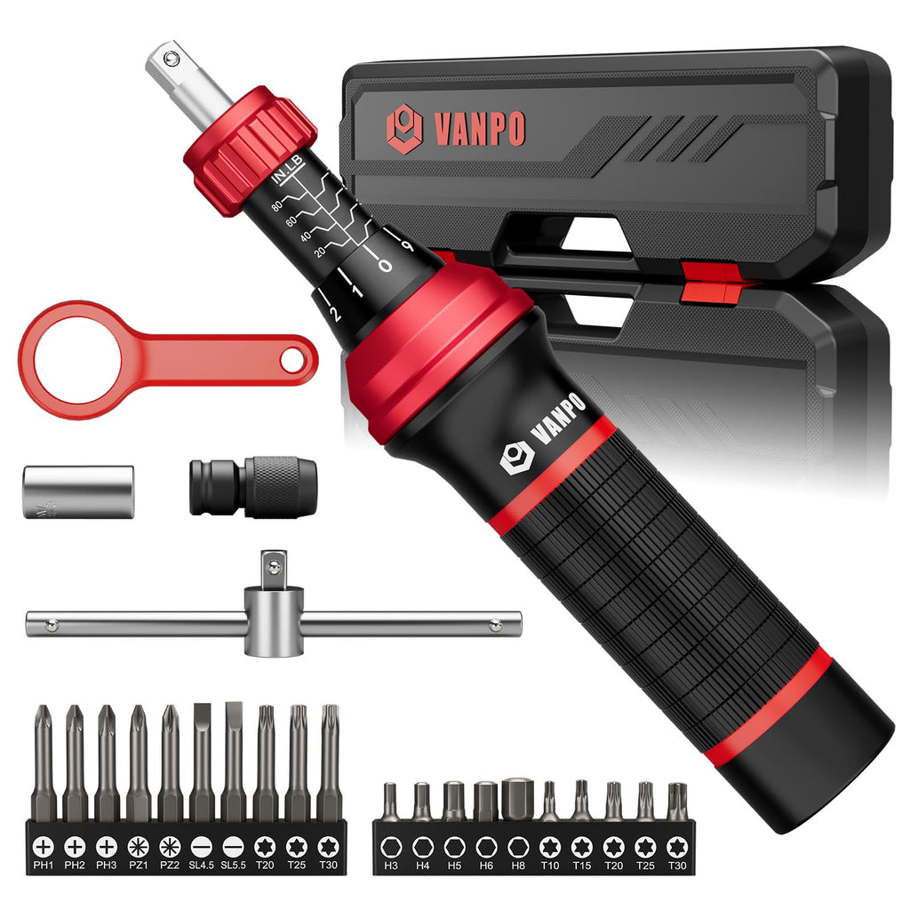 Torque Screwdriver, 10-80 In-lb, 24 Piece K81054