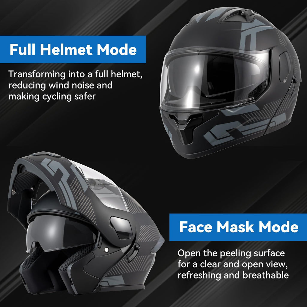 DOT Approved Modular Flip Up Motorcycle Helmet P6206