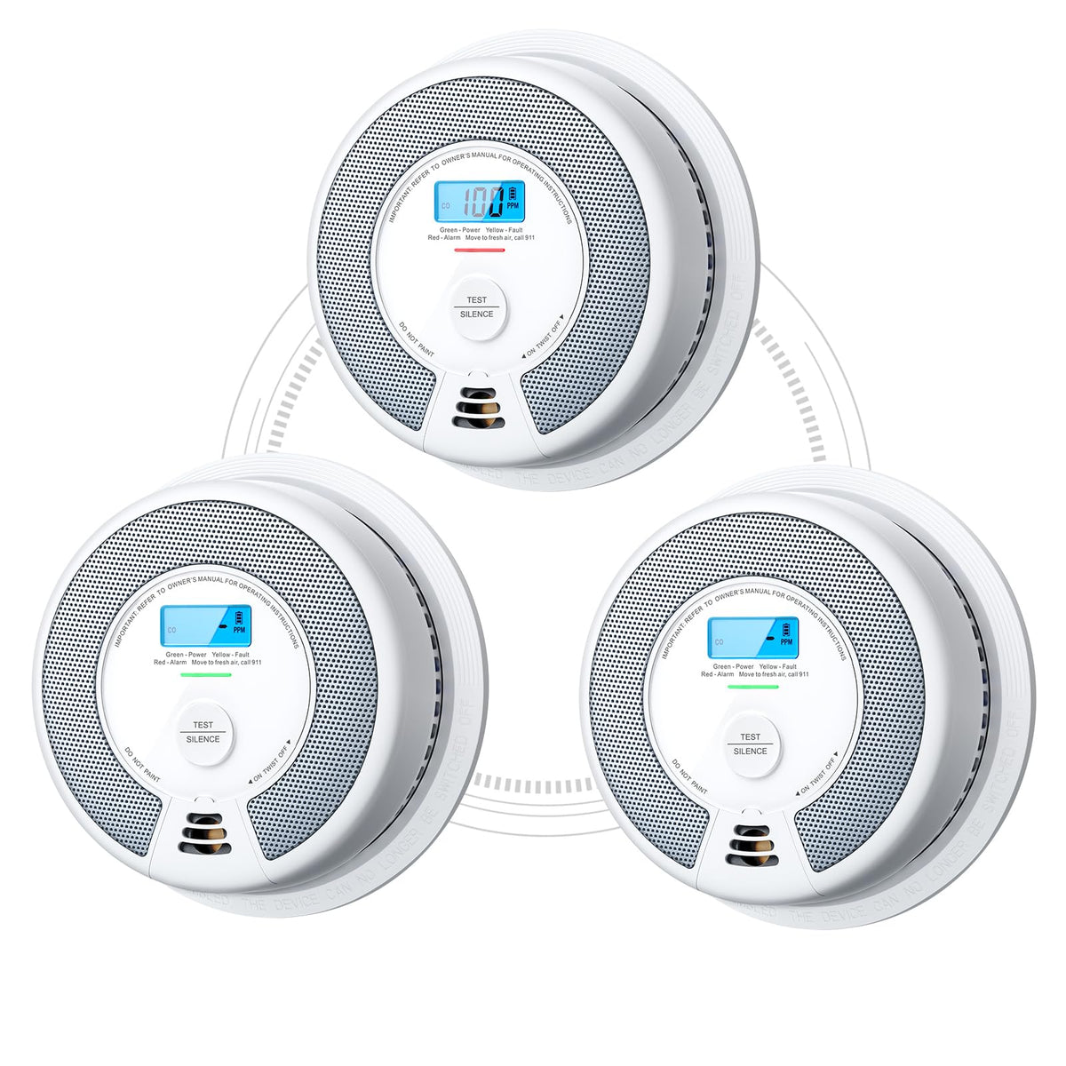 Wireless Combination Smoke and CO Detector 3-Pack T219
