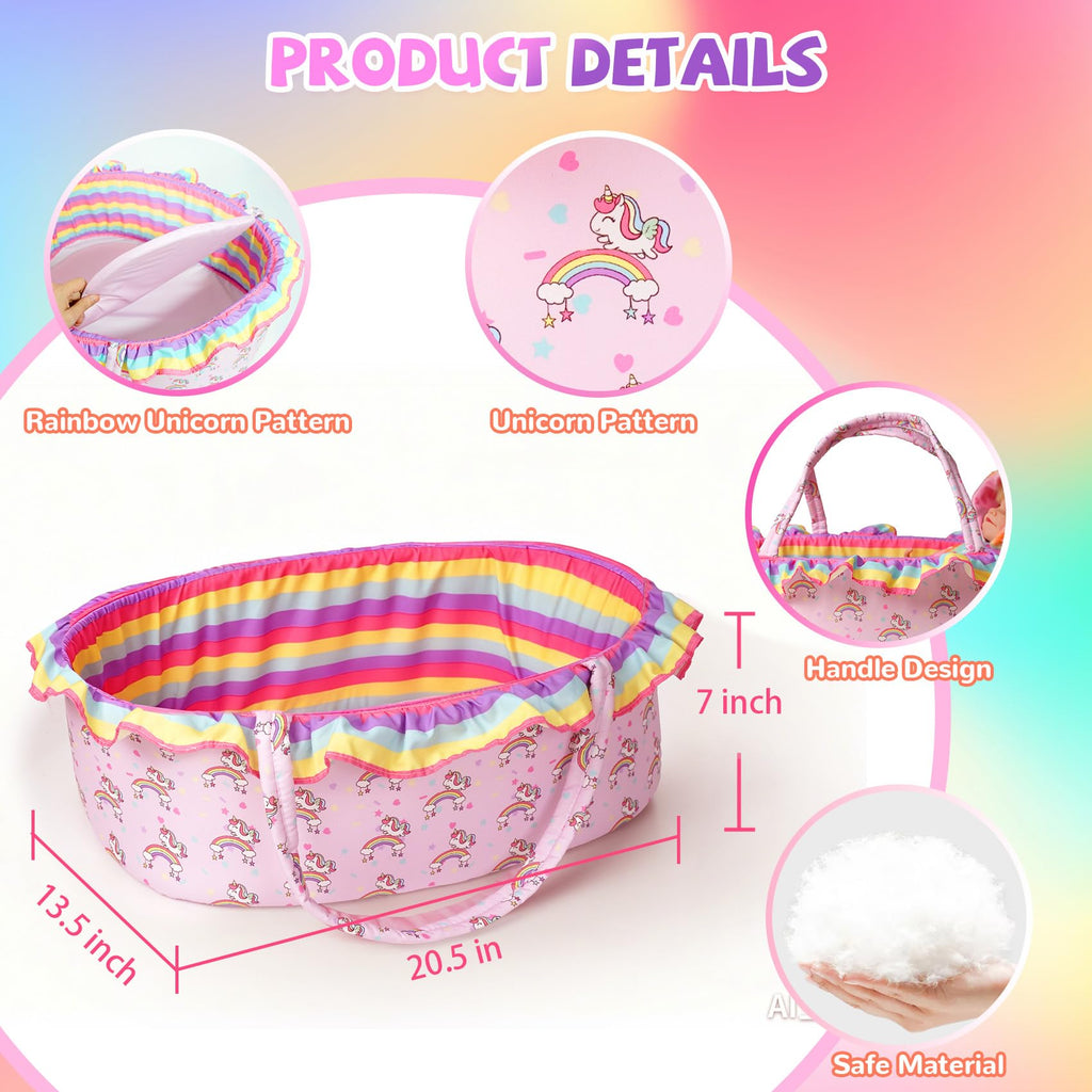 Baby Doll Clothes Outfit Set with Bassinet L36336