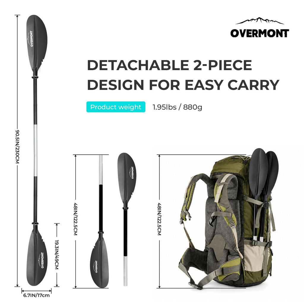 Heavy Duty Aluminum Alloy Kayak Paddles with Leash O287751