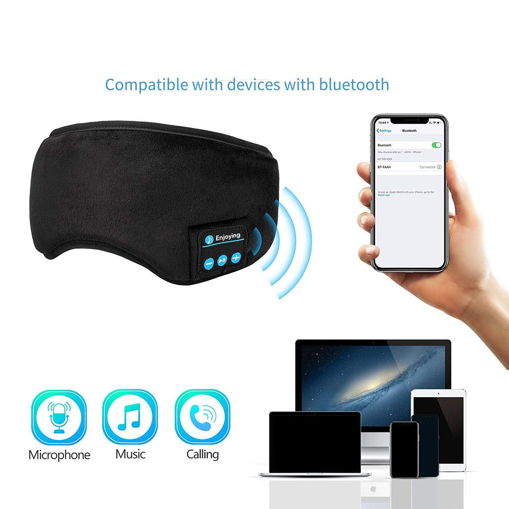 Bluetooth Sleep Headphones Eye Mask with Built-in Speakers Microphone R79993