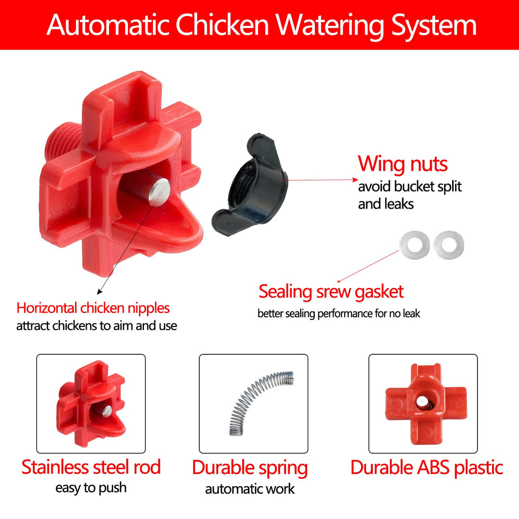 12 Pcs Leakproof Poultry Watering System I716