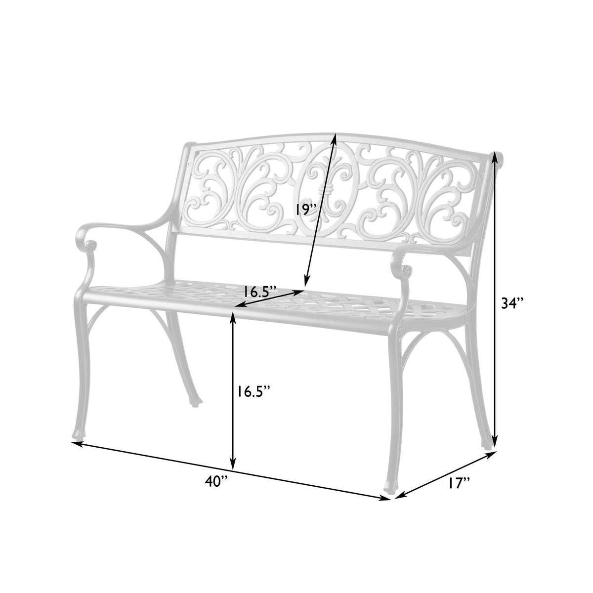Cast Aluminum Bench H8734