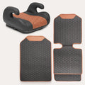 Black-Brown Backless Booster Seat, Waterproof Leather Seat Protector & Kick Mat Set H95743