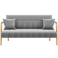 Light Gray 2 Seater Sofa with Gold-Tone Legs V572147