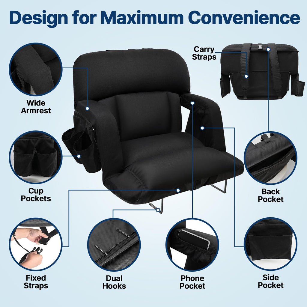 25'' Stadium Seat with Back Support, 2pcs O6479