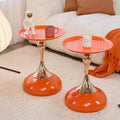2-Pack Hourglass Side Table Orange Glossy Accent Table L168801