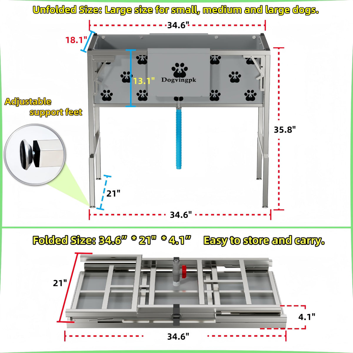Portable Foldable Dog Bathtub P9841