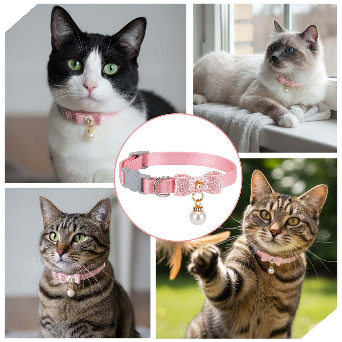 Adjustable Pink Breakaway Cat Collar Z740674
