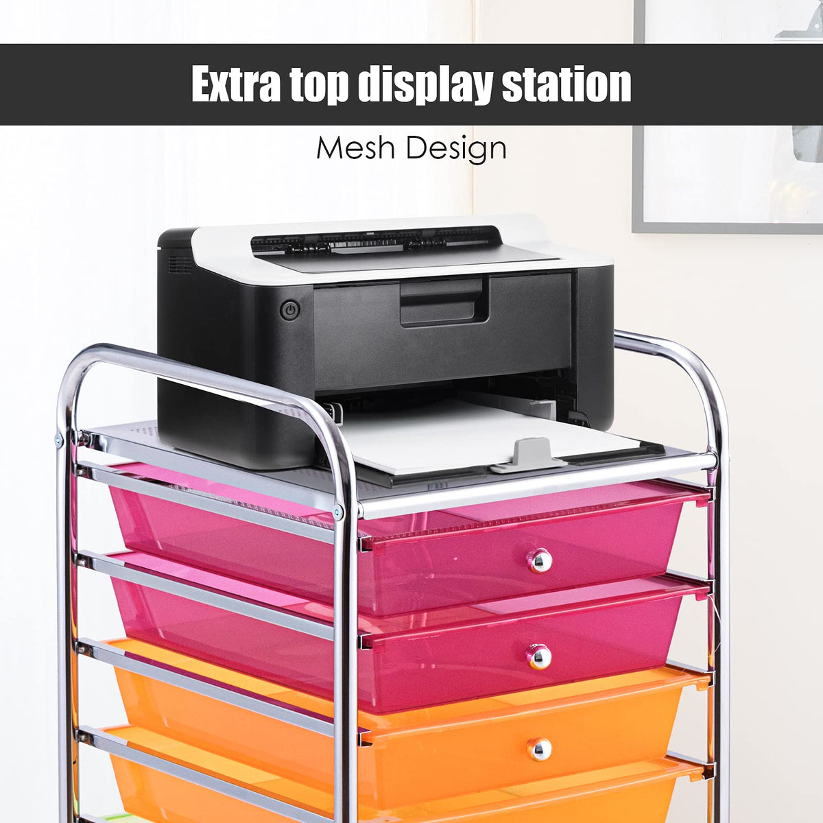 10 Drawer Rolling Storage Cart with Lockable Wheels W914