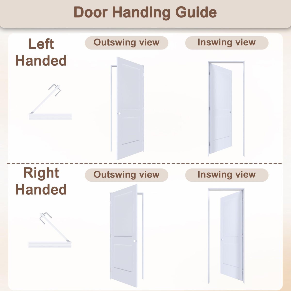 36"x80" Left-Hand Prehung Interior Door with Knock Down Jamb Kit B3022