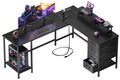 59 inch L Shaped Computer Desk with Power Outlets L308