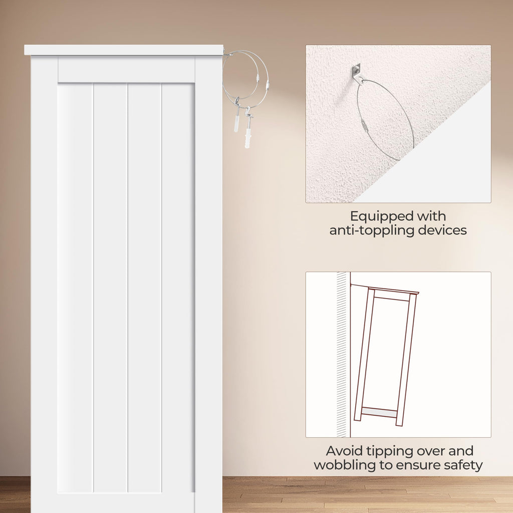 White 4 Drawer 2 Door Bathroom Storage Cabinet Y799134