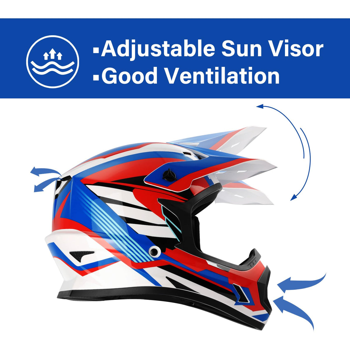 Youth Kids DOT Approved Full Face Motocross Helmet C71668