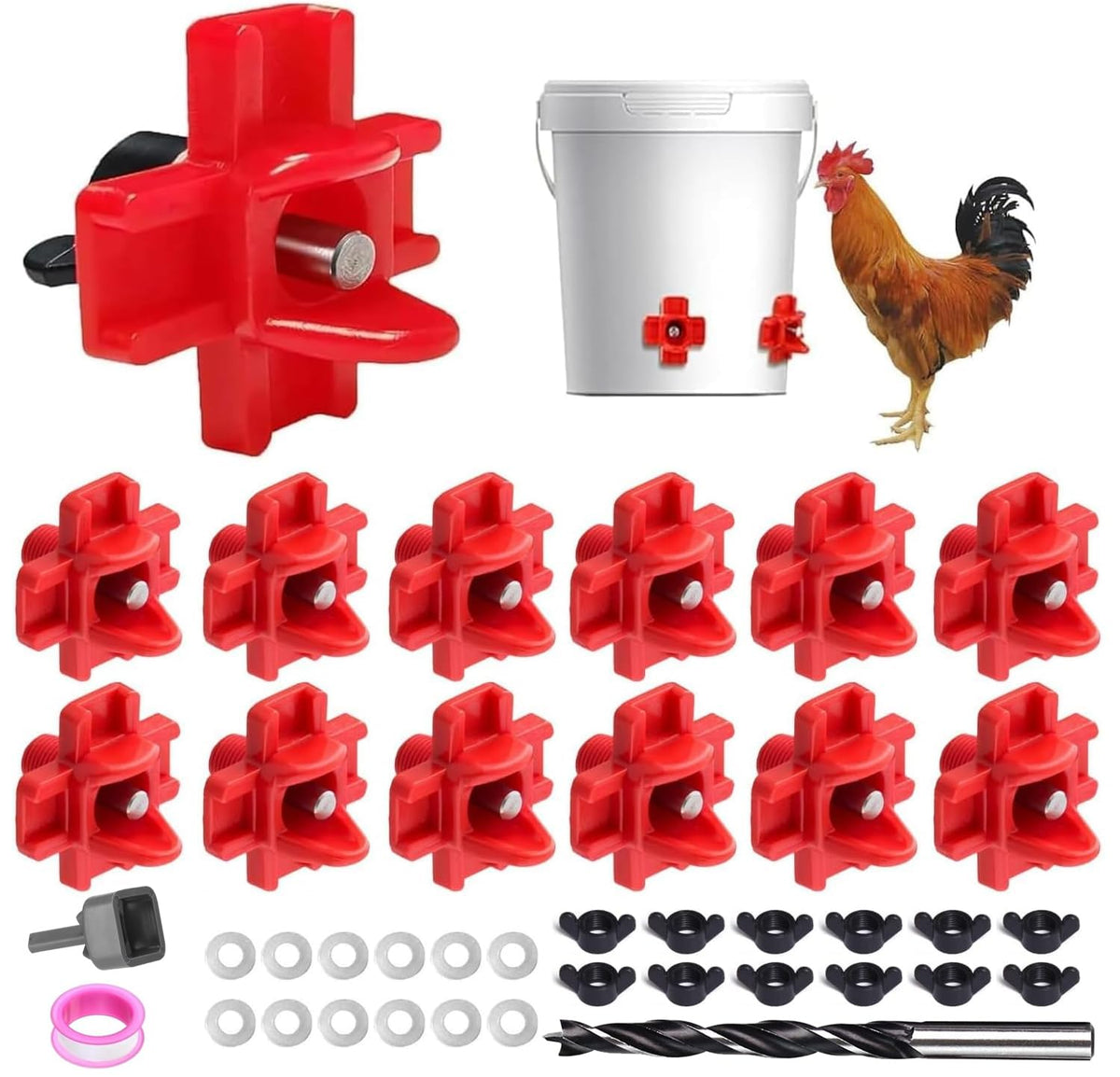 12 Pcs Leakproof Poultry Watering System I716